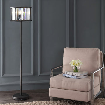 Bevin 63" Metal/Crystal LED Floor Lamp - JONATHAN Y